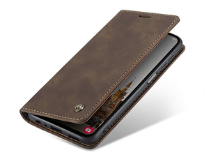 CaseMe Slim Synthetic Leather Wallet Case with Stand for Samsung Galaxy A15 - Chocolate