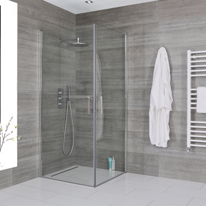 Milano Portland - Hinged Double Door Corner Wet Room Shower Enclosure - 1000mm x 1000mm