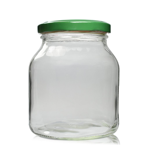 530ml Clear Glass Jar With Lid - Dark Green