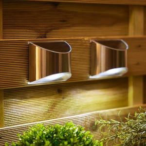 2 Pack Silver Fence Solar Lights 