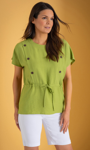 Drawcord Waist Top - Lime