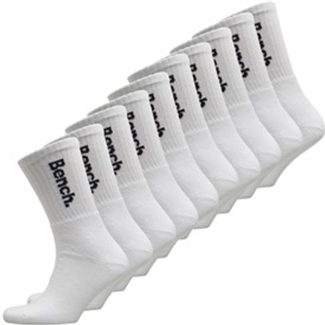 Bench Mens Ardal Ten Pack Cushioned Crew Socks White/Black