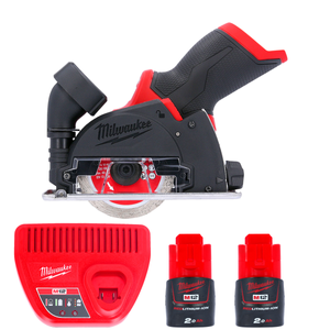 Milwaukee M12FCOT 12V Fuel Multi Material Cut Off Tool 76mm With 2 x 2.0Ah Batteries & Charger
