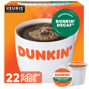 Dunkin' Original DECAF K-Cups, Medium Roast – 22 Count