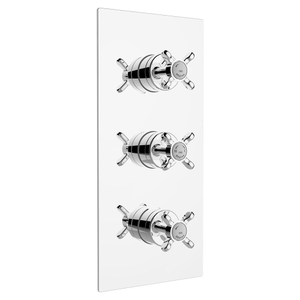 Bristan - 1901 Concealed Dual Control Three Handle Thermostatic Shower Valve - Chrome