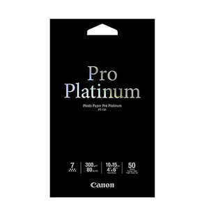 Canon PT1014X6-50 Genuine Pro Platinum Photo Paper 300gsm 4 inches x 6 inches - 50 sheets
