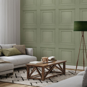 Belgravia Decor Oliana Wood Panel 3D Effect Sage Wallpaper - 8494