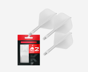 Target Darts K-Flex White Intermediate No.2 Shape Integrated Dart Flight and Shaft Set (Pack of 3)