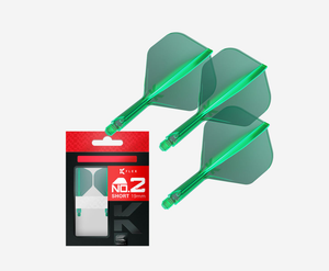 Target Darts K-Flex Green Intermediate No.2 Shape Integrated Dart Flight and Shaft Set (Pack of 3)