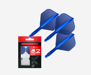 Target Darts K-Flex Blue Short No.2 Shape Integrated Dart Flight and Shaft Set (Pack of 3)