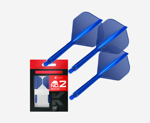 Target Darts K-Flex Blue Medium No.2 Shape Integrated Dart Flight and Shaft Set (Pack of 3)