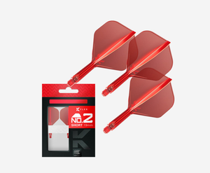 Target Darts K-Flex Red Medium No.2 Shape Integrated Dart Flight and Shaft Set (Pack of 3)