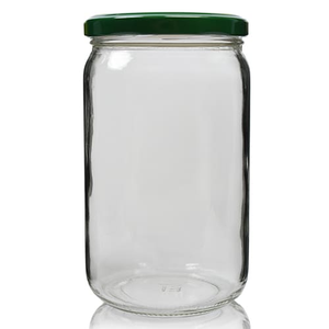 720ml Clear Glass Food Jar With Lid - Dark Green