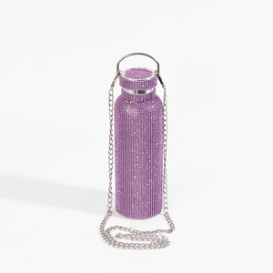 SWIG Lilac Glitz Water Bottle With Chain 600mL
