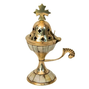 Candle Bar - Livanistiri Gold Toned Metal w/Mother-Of-Pearl