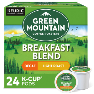Green Mountain DECAF Breakfast Blend K-Cups, Light Roast – 24 Count