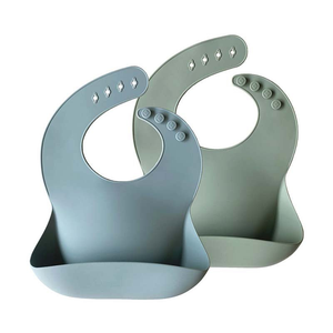 Ether/Sage Silicone Baby Bib - 2 Pack