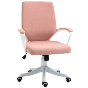 Vinsetto Silla de Escritorio Giratoria Silla de Oficina Basculante con Reposabrazos y Altura Ajustable 62x69x92-100 cm Rosa