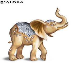 Shimmering Precious Metal Elephant Figurine Collection
