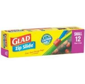 Glad Zip Slide Bags Small 17cm x 21cm - Pack of 12
