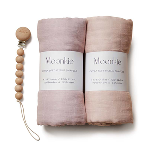 Default Title Muslin Swaddle Blanket (Blush/Soft Mauve)