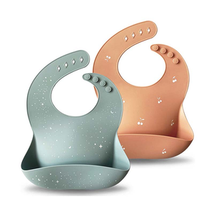 Ether/Muted Silicone Baby Bib - 2 Pack