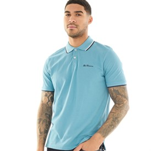 Ben Sherman Mens Twin Tipped Polo Shirt Kingfisher