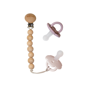 Baby Pink/Pale Mauve / 0-6 months Pacifier Set