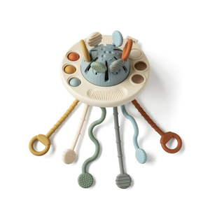 Pearl Blue UFO Silicone Pulling Toy