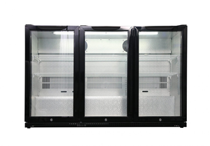 330 Litre Commercial Fridge Back Bar Chiller - in Black
