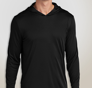 Sport-Tek UPF 50 Hooded Long Sleeve Performance Shirt - Black