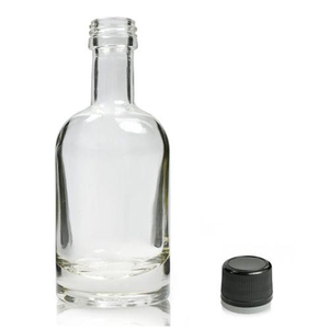 50ml Clear Glass Honorius Bottle With Black Tamper Evident Cap