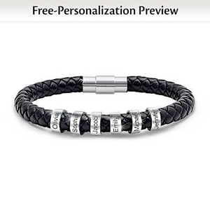 Genuine Leather Best Dad Personalized Bracelet