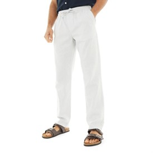 Onfire Mens Linen Trousers Mid Grey Marl