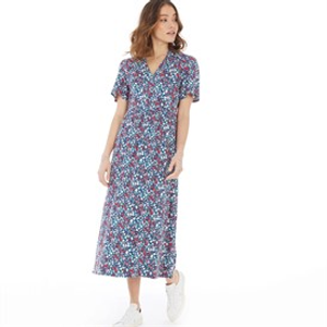 Onfire Womens Floral Midi Dress Red Multi