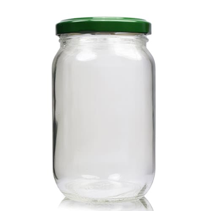 370ml Glass Food Jar & Twist Off Lid - Dark Green