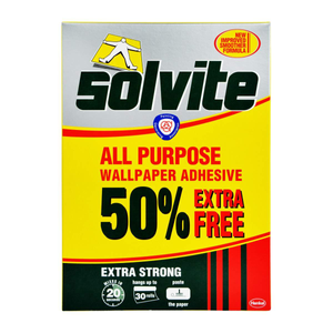 Solvite Extra Strong All Purpose Wallpaper Adhesive Sachet 3 roll +50%
