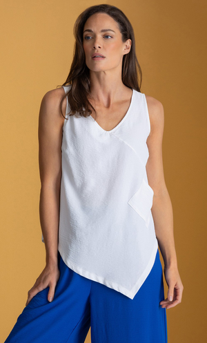 Asymmetrical Vest Top - White