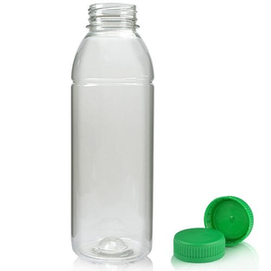 500ml Plastic Milkshake Bottle With T/E Cap - Green