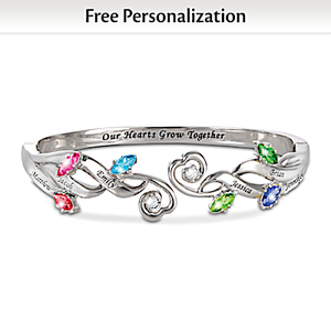 2 Diamonds & Birthstones Family Love Personalized Bracelet