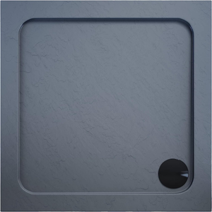 ELEGANT 760 x 760 x 40mm Grey Square Stone Tray for Shower Enclosure Cubicle With Waste Trap