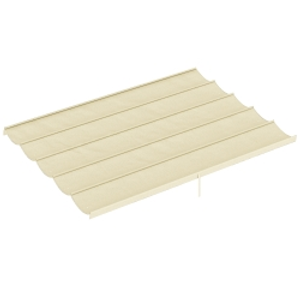 Outsunny Cubierta para Techo Retráctil de 3,5x2,6m para Pérgola 4x3 Tela de Repuesto con 10 Orificios de Drenaje Crema