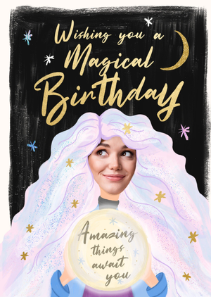 Trading Faces Wishing You A Magical Birthday Photo Upload Card
