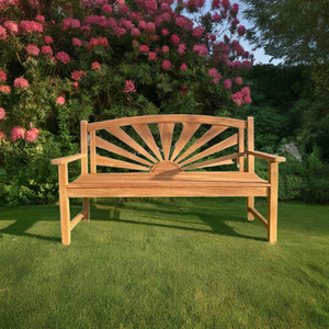 Starburst Teak Wood Garden Bench | 3 Seater