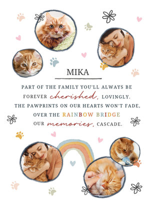 Forever Cherished Pet Sympathy Photo Upload Card