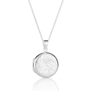 Sterling Silver Floral Photo Locket