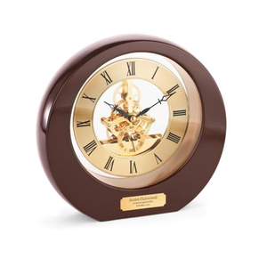 Rosewood Interactive Gear Clock Personalized Desk Clock