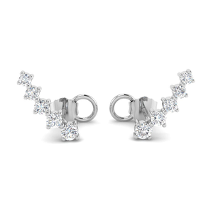 Climber Diamond 5 Stone Earrings 0.40ct G/SI Quality in 9k White Gold