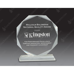 Clear Optical Crystal Octagon Award