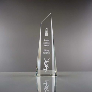 Clear Optical Crystal Polygon Obelisk Award